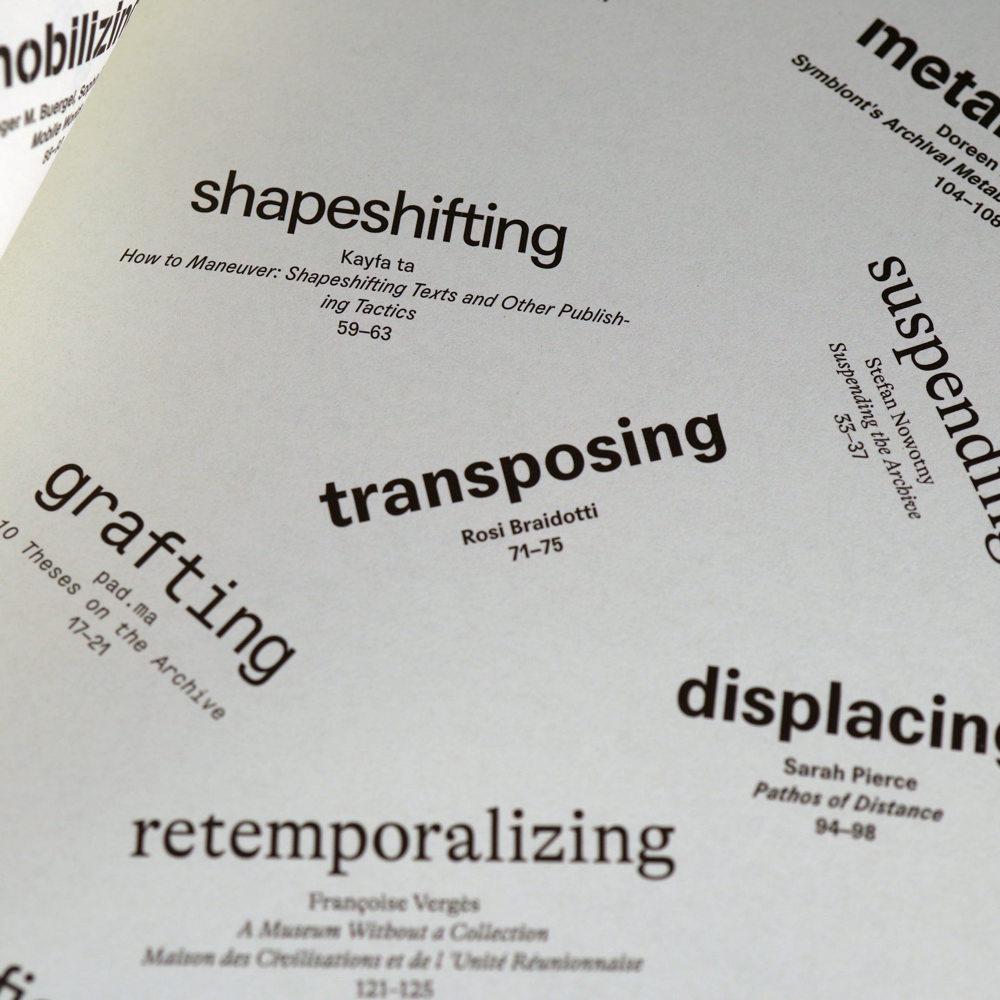 Archives on Show: Revoicing, Shapeshifting, Displacing A Curatorial Glossary