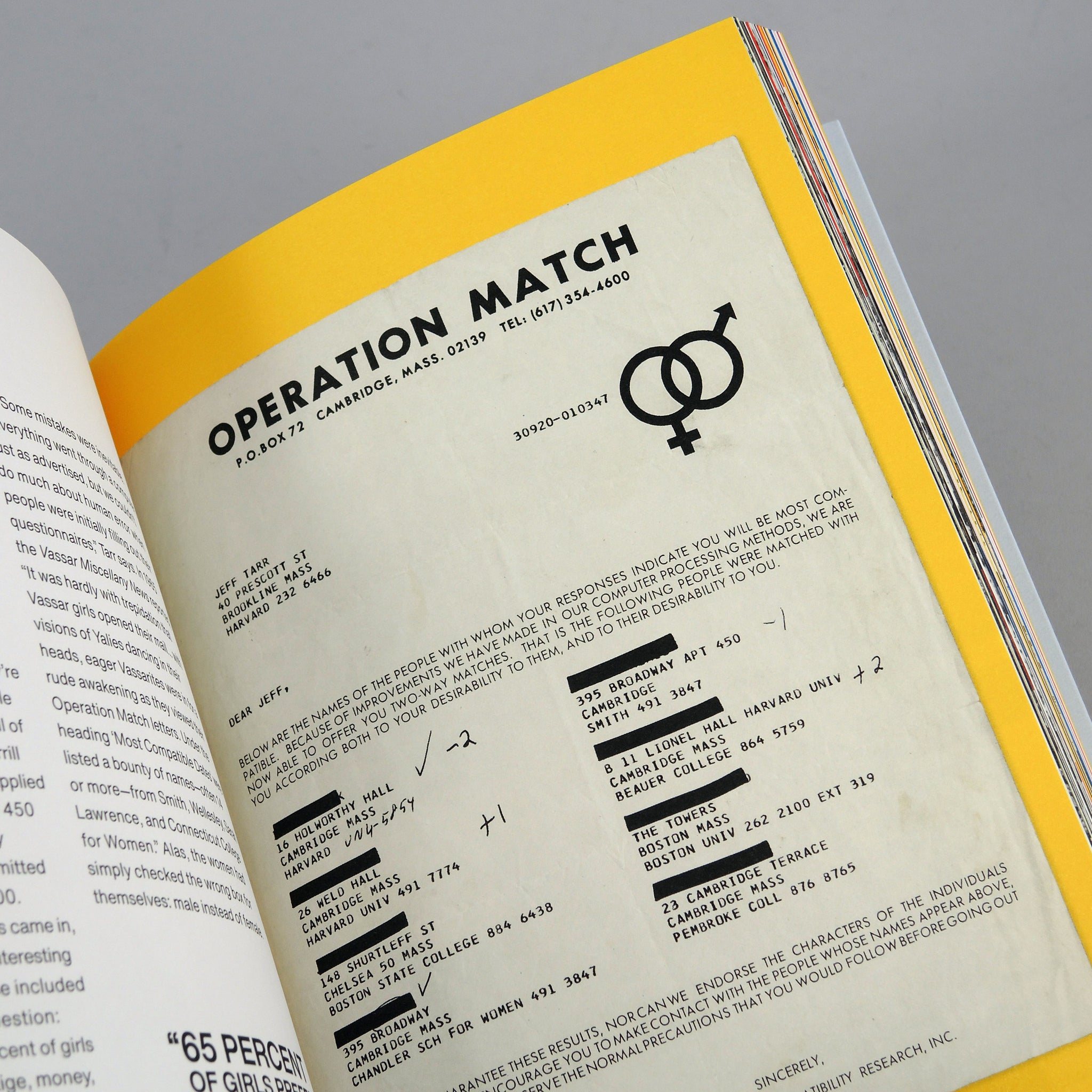 First Computer Dating Program Operation Match: Jeff Tarr and the Invention of Computer Dating – Draw Down