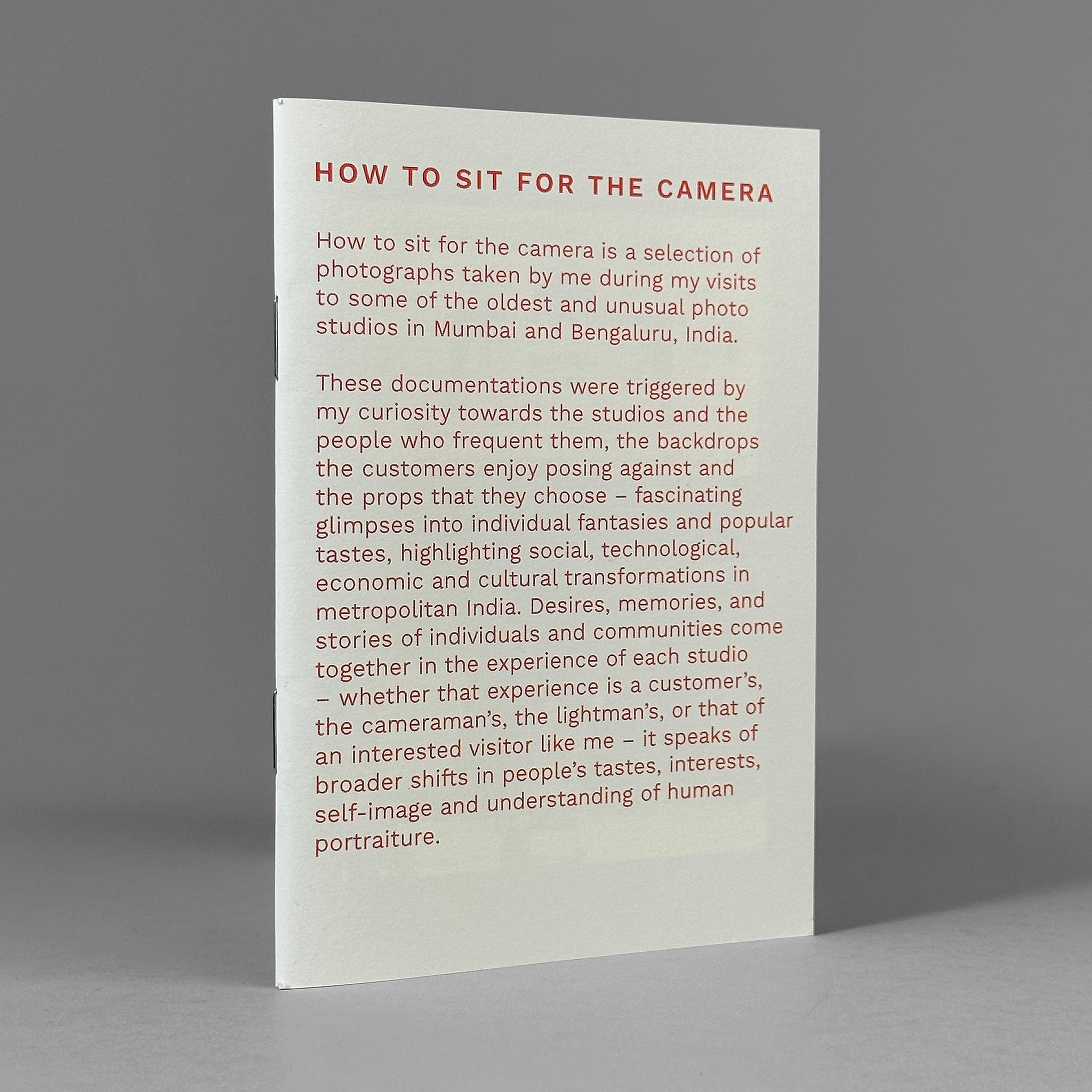 How to Sit For the Camera / Shruti Chamaria