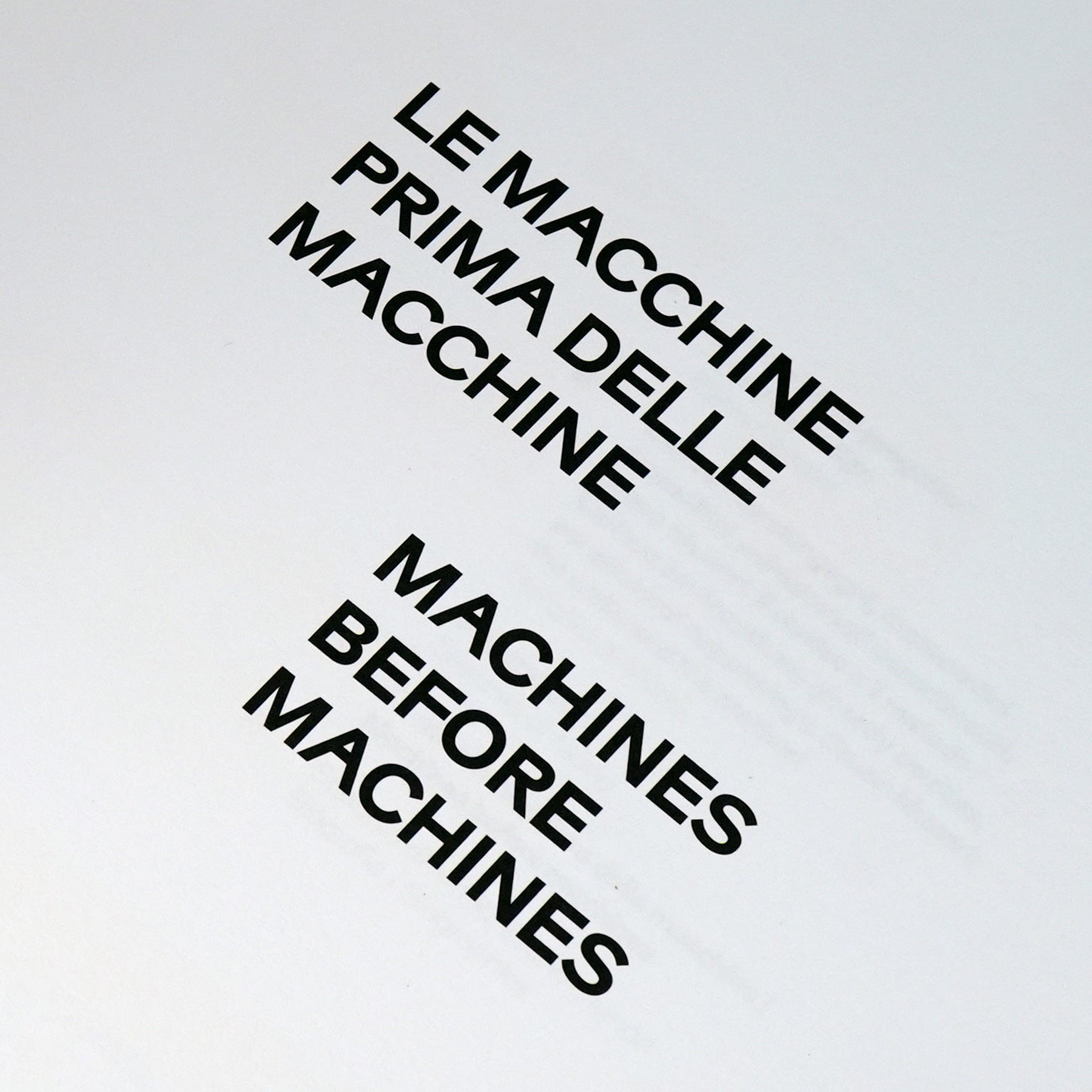 Machines Before Machines (Le macchine prima delle macchine) – Draw Down
