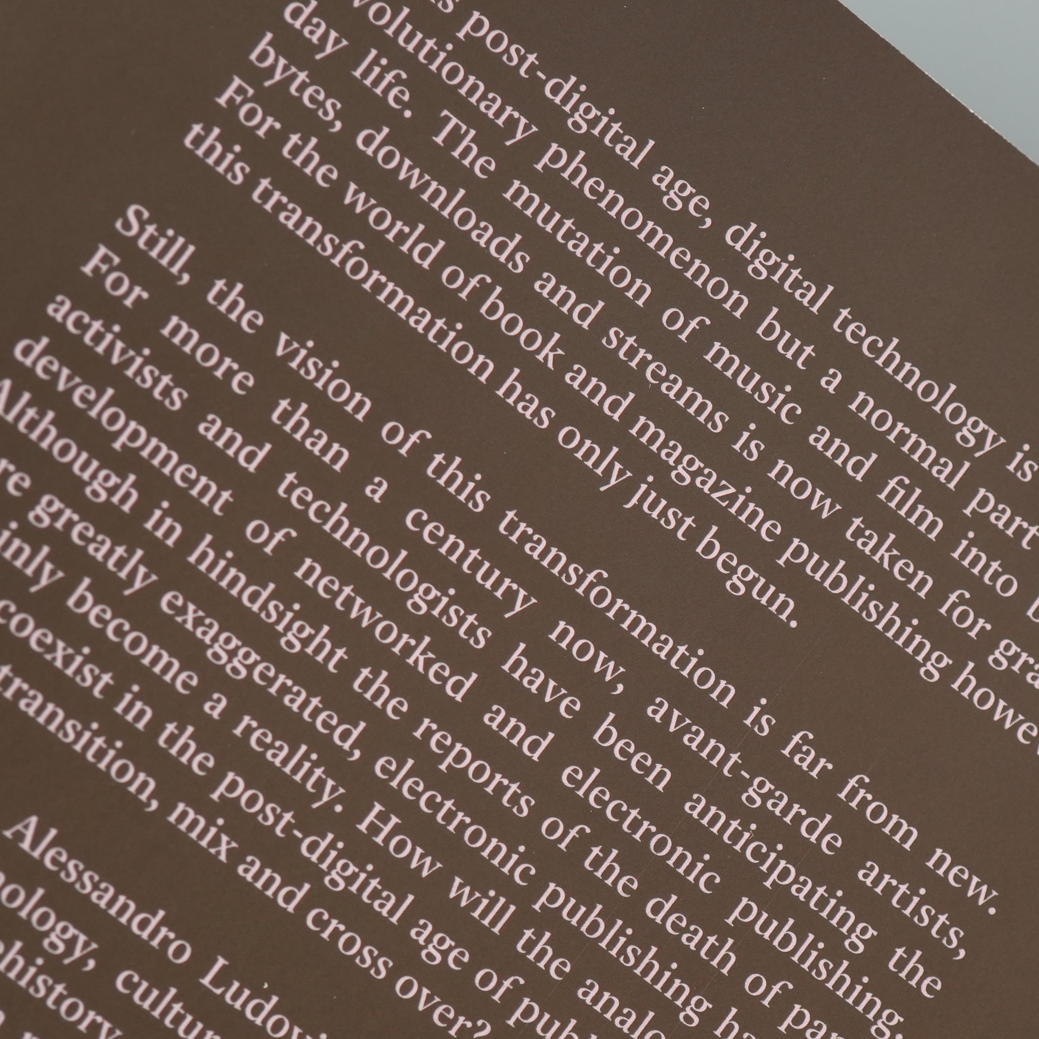 Post-Digital Print: The Mutation of Publishing since 1894