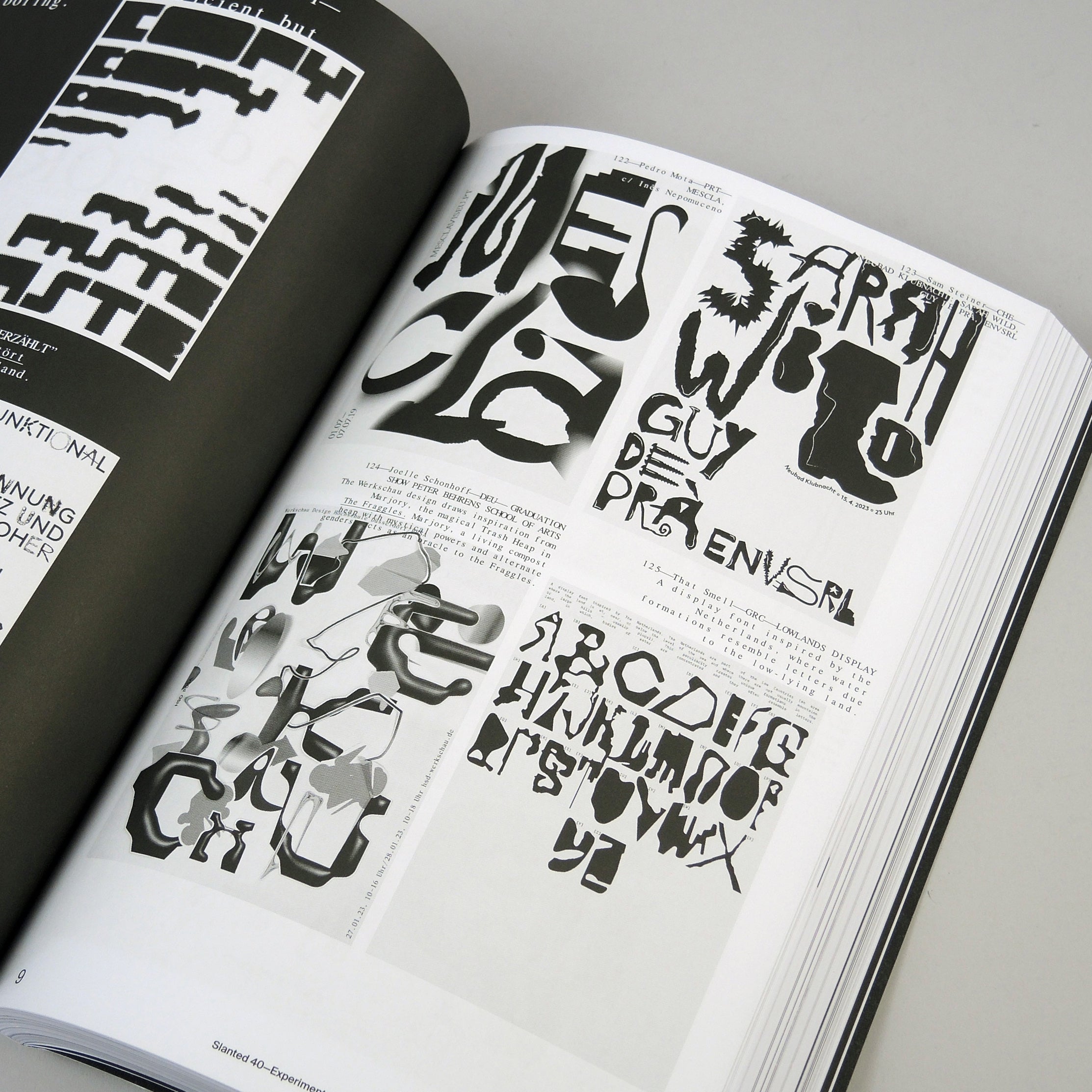 Print In A Slanted Typeface