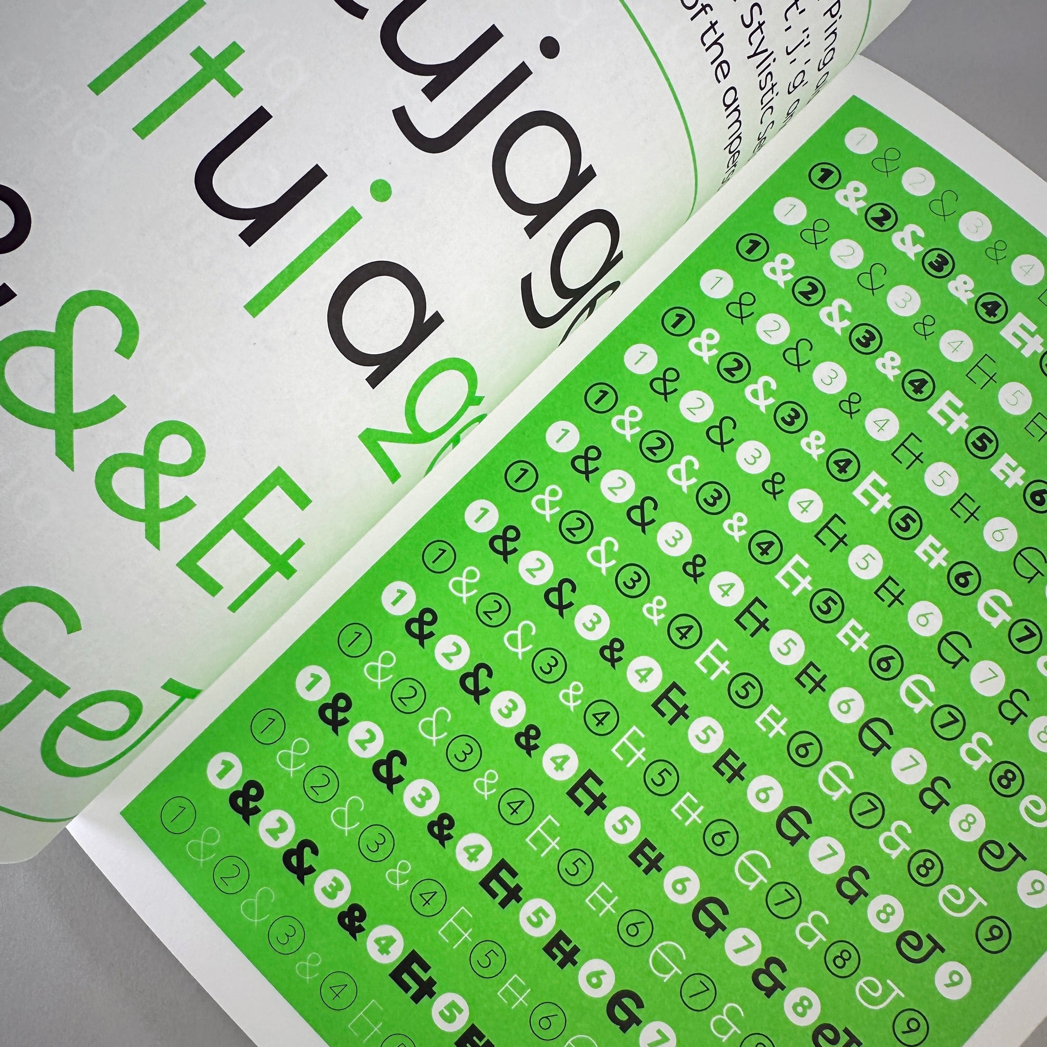 Ping: A Whole World Typeface Specimen (Green)