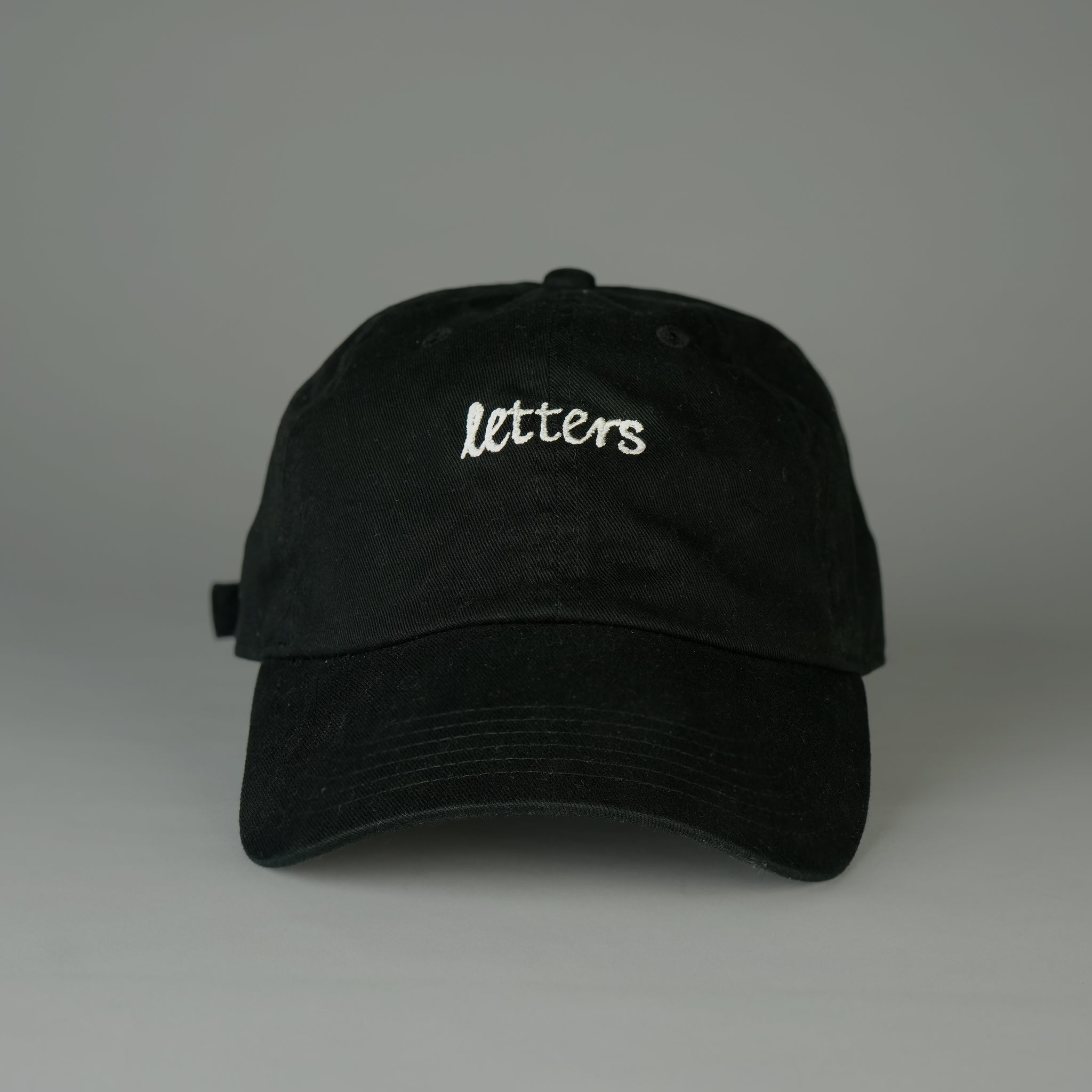 "letters" hat (black cotton)