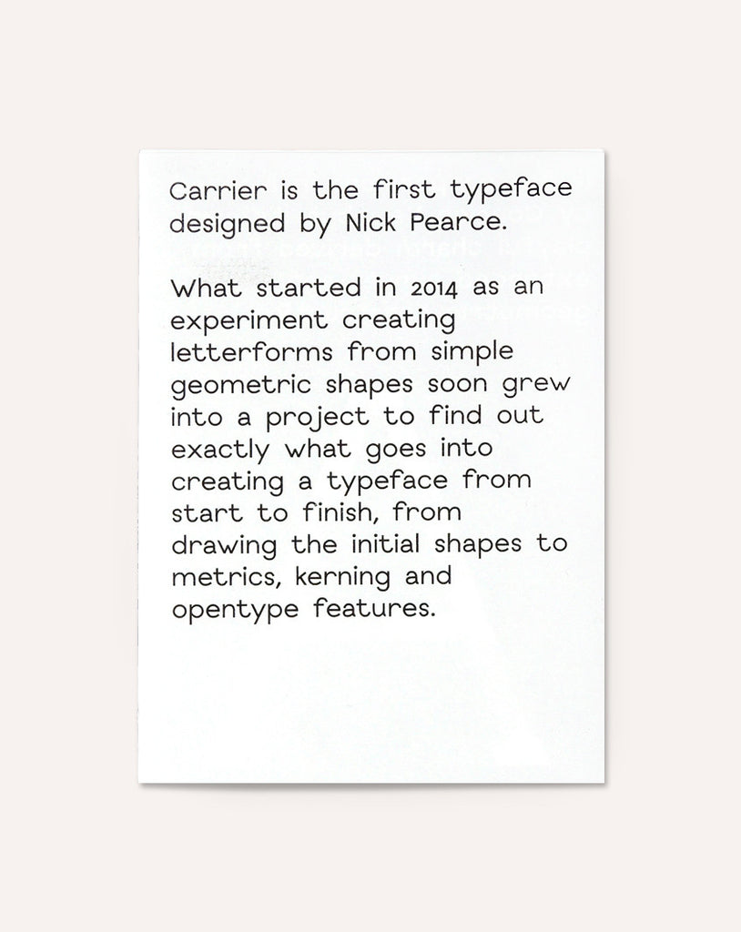 Carrier Typeface Specimen