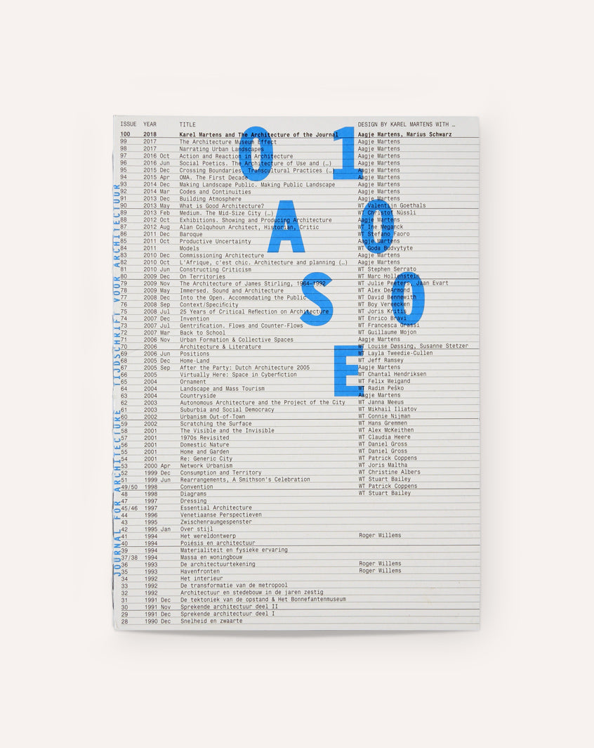 OASE #100: The Architecture of the Journal